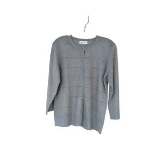 Melissa Paige Gray Crew Neck  Cardigan Medium